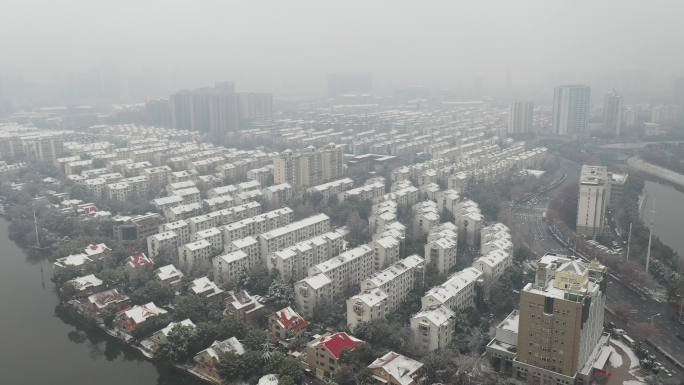 合肥市杏花公园周边雪景