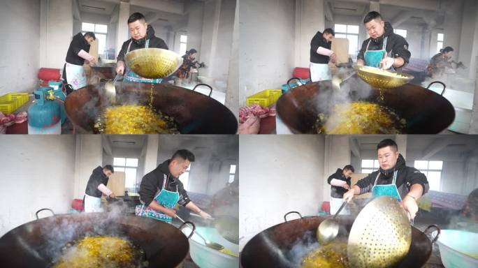 乡村活动晚会表演观众洗菜做饭视频4K