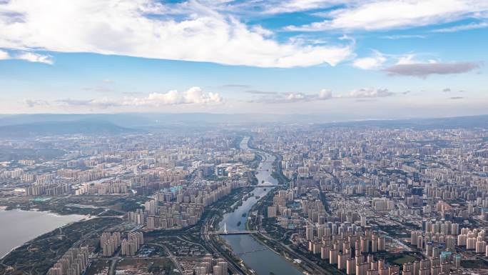 航拍太原高空延时4k422