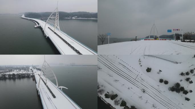 常德沾天湖大桥雪景