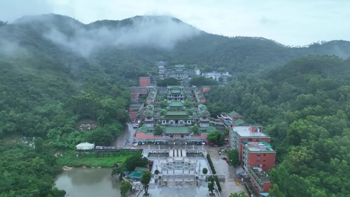 陆丰定光禅寺全景航拍