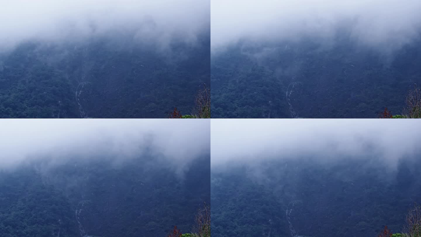 山景 峡谷 山涧 吊桥 景观 云雾
