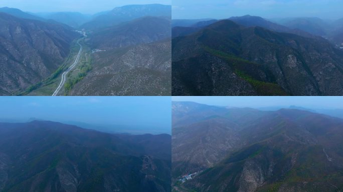 呼和浩特阴山山脉大青山航拍