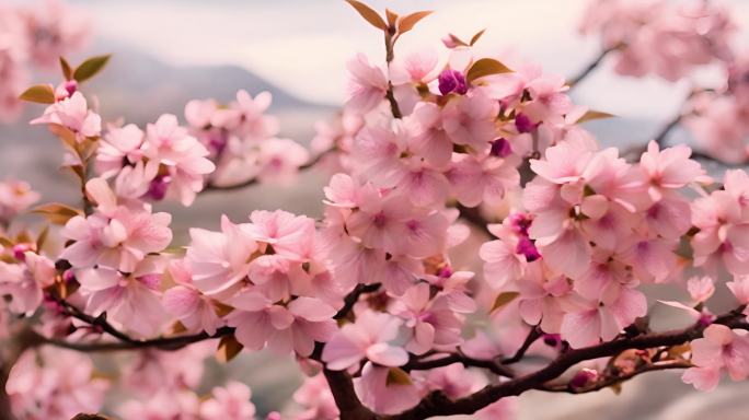 桃园桃花盛开花朵花瓣春色满园风光2