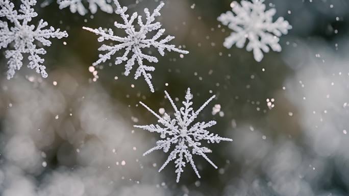 雪花特写雪景下雪天大雪纷飞白雪皑皑雪风景