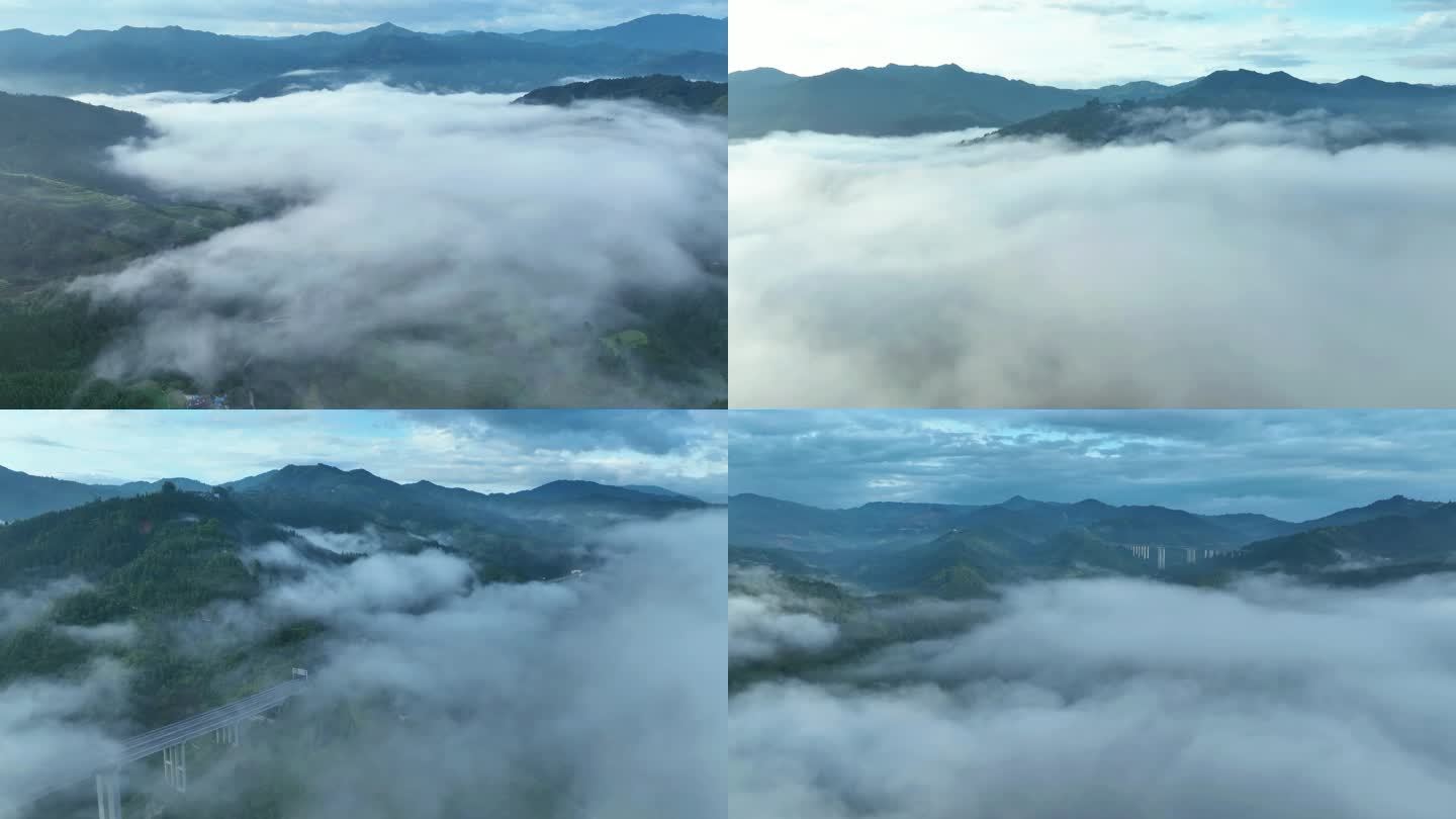 原创：航拍榕江山间云海镜头4K视频素材