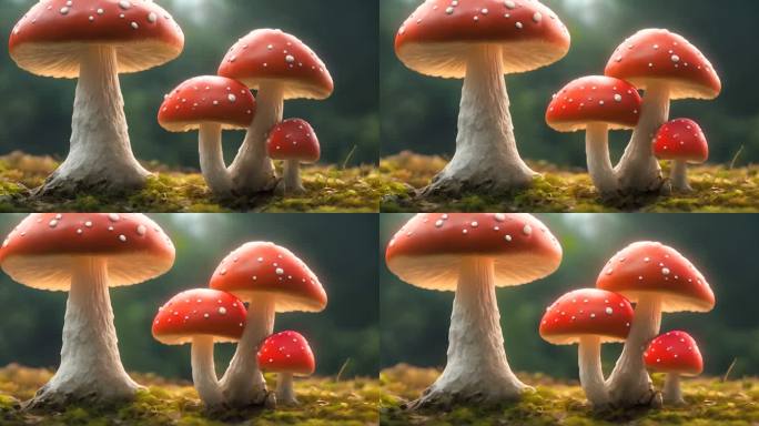 野外生长蘑菇菌菇丛林