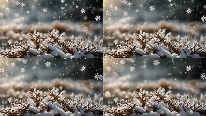 雪花特写雪景下雪天大雪纷飞白雪皑皑雪风景