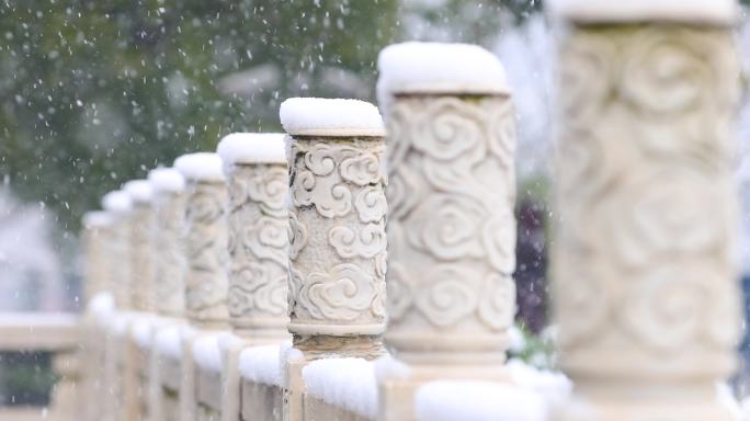 4K长沙雪景湘江沿岸雪景空镜8