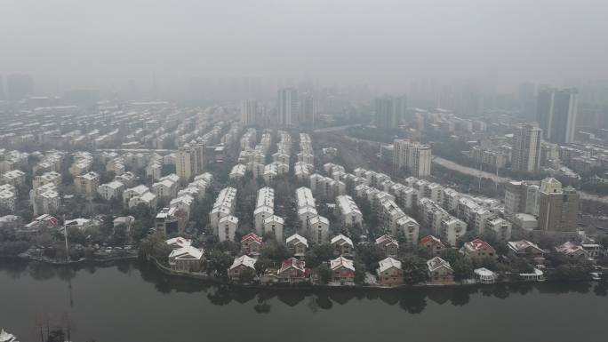 合肥市杏花公园周边雪景