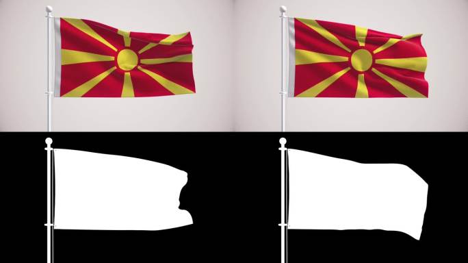 马其顿国旗+阿尔法海峡