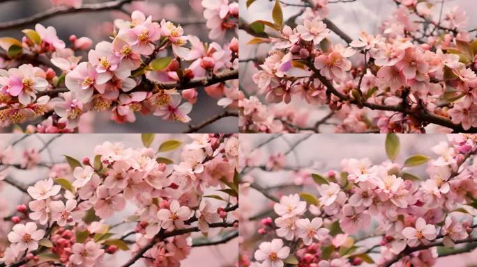春天桃花朵朵开盛开风光大屏2