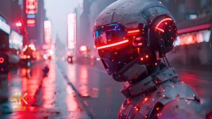 赛博朋克未来世界 智能机器人警察执法部队