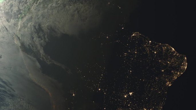 从太空俯瞰美洲大陆。