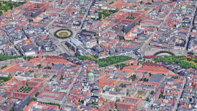 丹麦哥本哈根市中心航拍素材