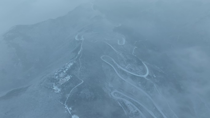 西安地标骊山森林公园景区文旅宣传雪景航拍