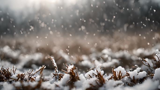 雪花特写雪景下雪天大雪纷飞白雪皑皑雪风景