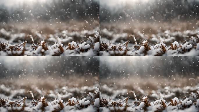 雪花特写雪景下雪天大雪纷飞白雪皑皑雪风景