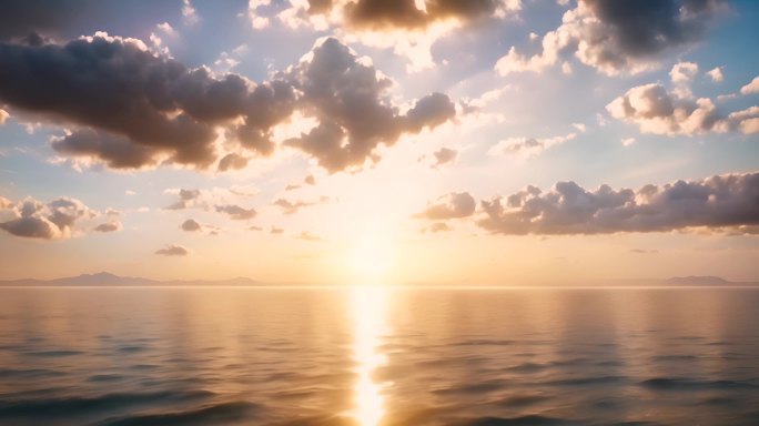海水阳光洒在水面上丁达尔光线