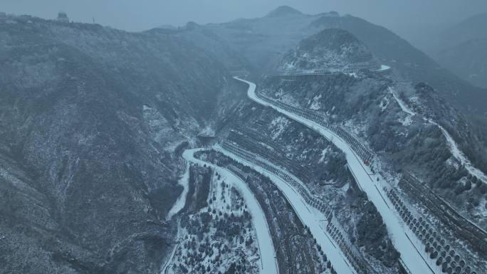 西安地标骊山森林公园景区文旅宣传雪景航拍