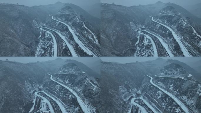 西安地标骊山森林公园景区文旅宣传雪景航拍