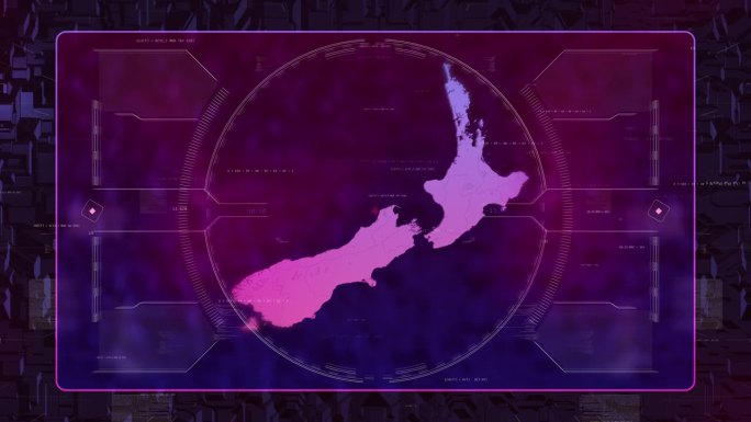 新西兰数字HUD UI地图