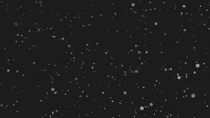 【4K】长时间雪花素材下雪透明通道