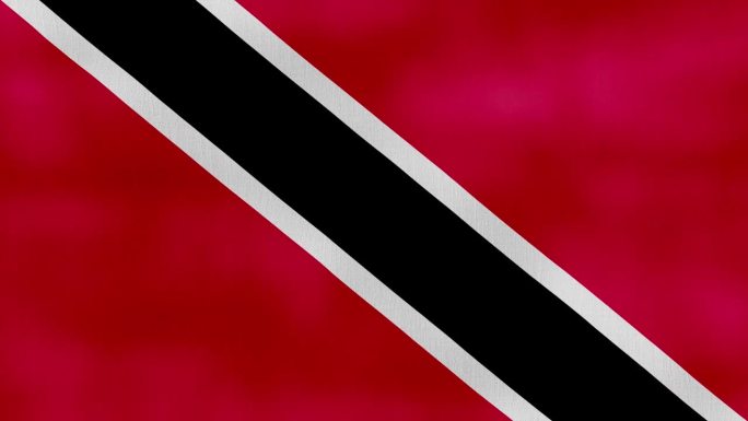 特立尼达和多巴哥国旗挥舞布料完美循环，全屏动画4K分辨率。