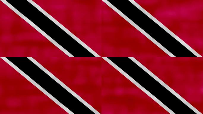 特立尼达和多巴哥国旗挥舞布料完美循环，全屏动画4K分辨率。