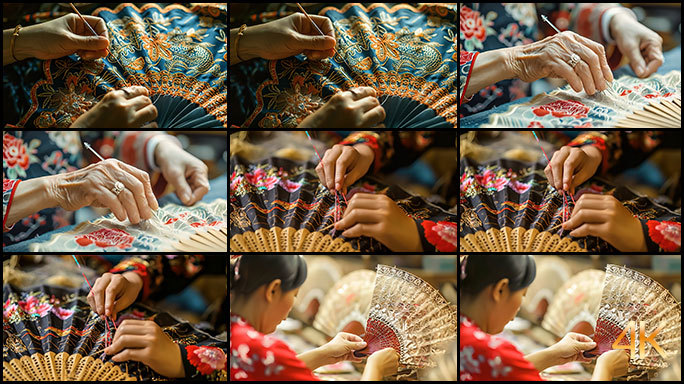 扇面刺绣 民间手工艺作坊 非遗技艺传承