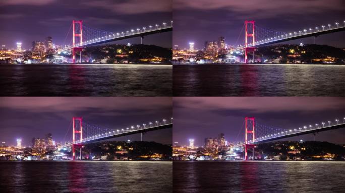 T/L 7月15日殉道者大桥和海上优雅的夜间动态延时色彩