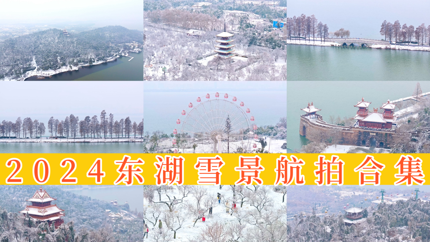 【45元】东湖雪景航拍合集 28组镜头