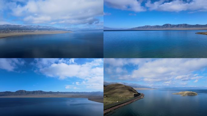 新疆伊犁赛里木湖无人区，航拍疫情拍摄