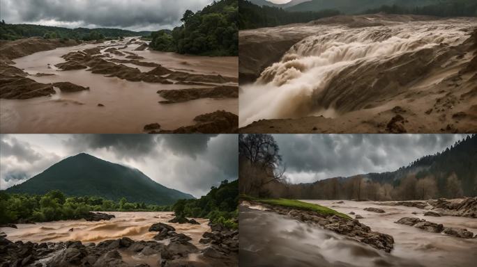 山洪泥石流暴发 4K