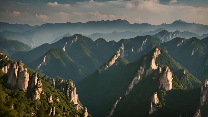 高大山脉 河流 森林云雾 4K