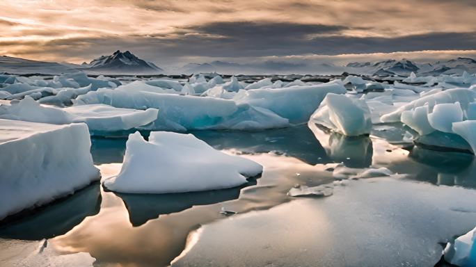 冰川冰山冰川融化南极浮冰冰河气候变暖