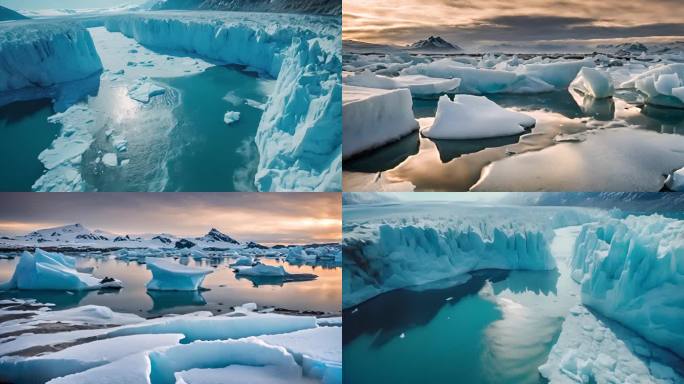 冰川冰山冰川融化南极浮冰冰河气候变暖