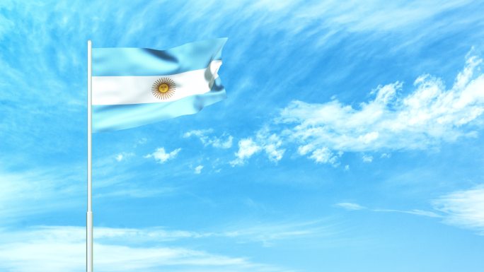 阿根廷国旗空中飘扬