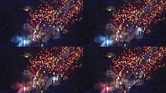 高清实拍北京年味模式口红灯笼亮起