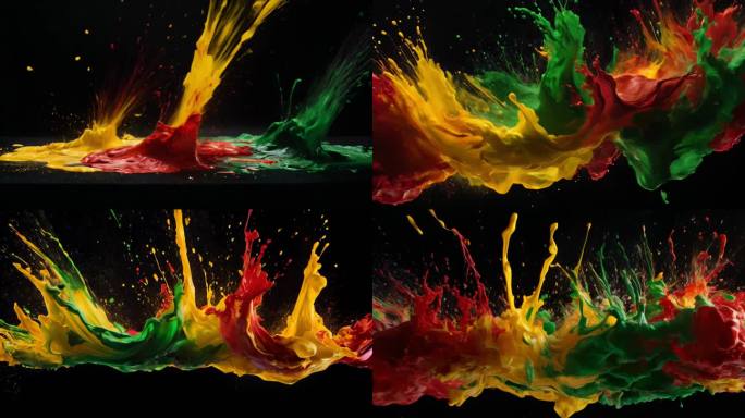 油漆飞舞流动的液体色彩油漆慢镜