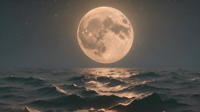 海上明月月亮视频素材