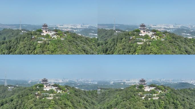 惠州挂榜阁航拍红花湖景区山峰山顶风光风景