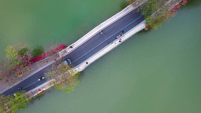 惠州城市建筑西湖冬季风光山水风景航拍