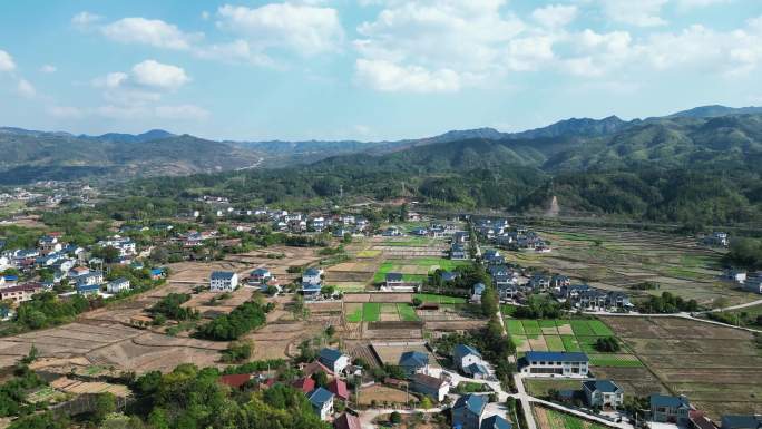 湖南山川丘陵乡村航拍