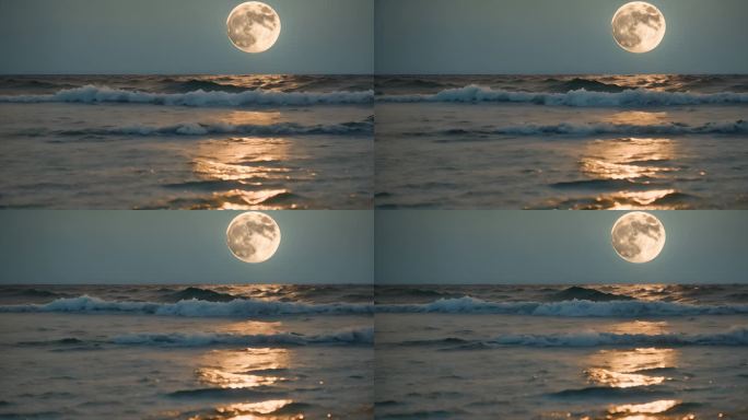 海上明月月亮视频素材