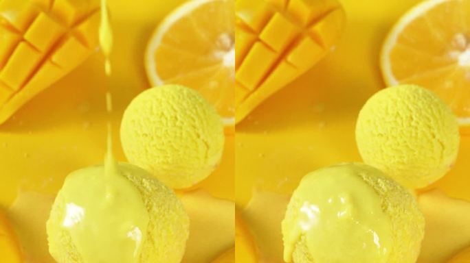 芒果味冰淇淋球广告