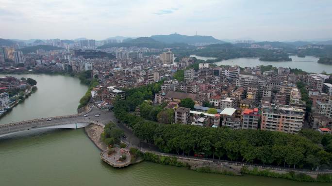 惠州城市建筑西湖冬季风光山水风景航拍