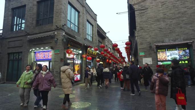 过年氛围游玩胡同文化前门步行街逛北京旅游