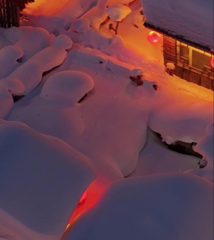 高清竖屏航拍黑龙江牡丹江雪乡童话美景