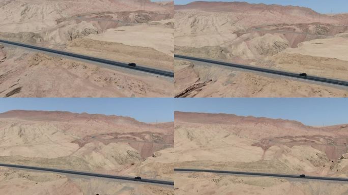 新疆公路车辆自驾空镜素材